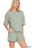Zuri Striped Short Sleeve & Shorts Set