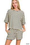Zuri Striped Short Sleeve & Shorts Set