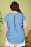 Landry Split Neck Curvy Top