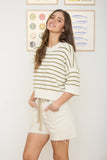 Addi Striped Short Sleeve Sweater