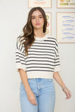 Addi Striped Short Sleeve Sweater
