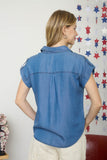 Bailey Collared Button Chambray Top