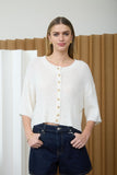 Raylee Short Sleeve Button Knit Cardigan
