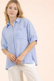 Cierra Stripe Puff Sleeve Top