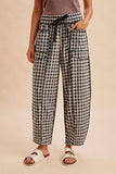 Layla Check Barrel Pants