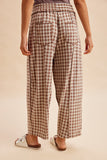 Layla Check Barrel Pants