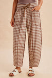 Layla Check Barrel Pants