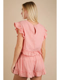 Brynn Blush Ruffle Short Set