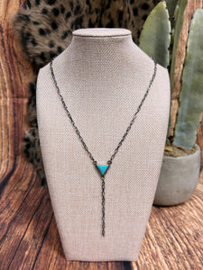 Triangle Turquoise Lariat Necklace