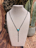Triangle Turquoise Lariat Necklace