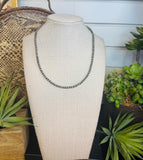 4mm 16" Silver Plated Round Copper Pearl Necklace