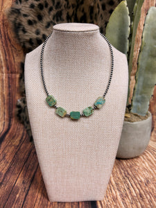 Turquoise Flat Stone Navajo Necklace