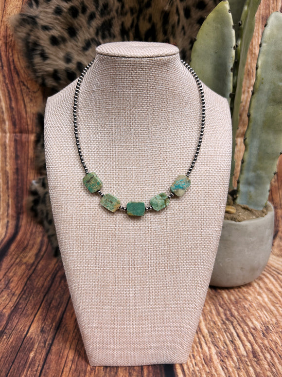 Turquoise Flat Stone Navajo Necklace