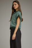Kathrine Stripe Cap Sleeve Knit Top