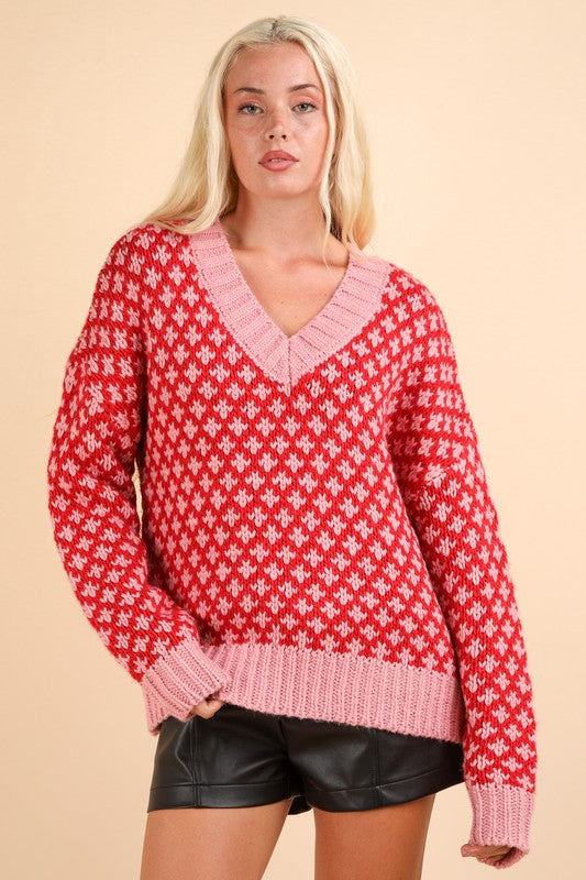 Roslynn Knit Sweater-Pink