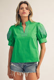 Bryn Embroidery Accent Top