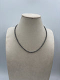 4mm Rondelle Sterling Silver Plated Copper Pearl Necklace (16")