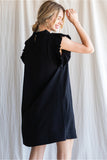 Lauren Ruffled Sleeve Dress-Black