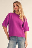 Kelsie Solid Drop Shoulder Top