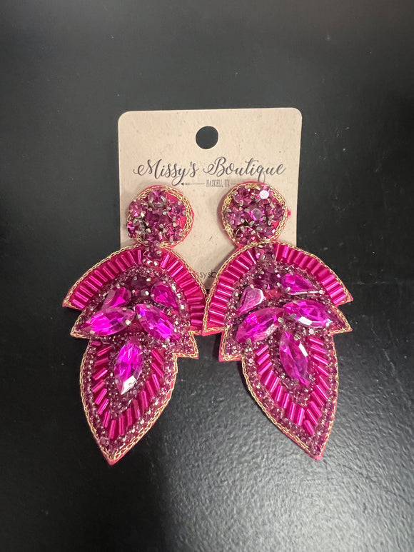 Kerri Statement Earring-Pink