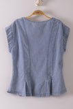 Ellie Pleated Washed Denim Vest