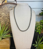 6mm 18” Silver Plated Copper Beaded Necklace