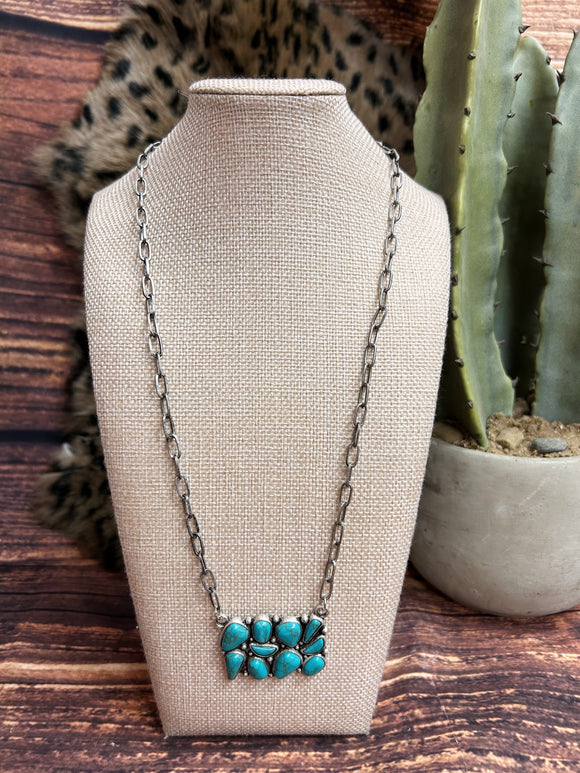 Chunky Faux Turquoise Stone Necklace