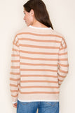 Striped Color Contrast Crew Neck Sweater