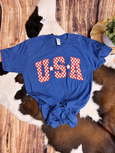 USA Checkered Tee