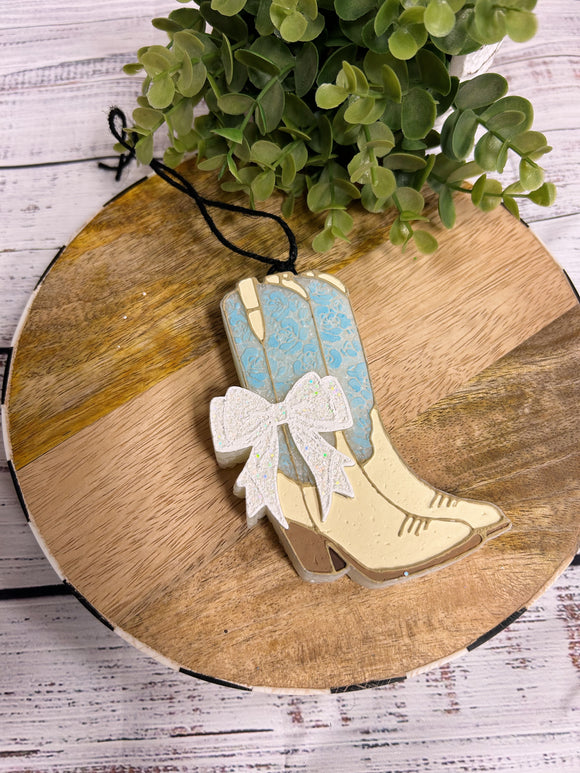 Dainty Bow Boots Gun Slinger Car Freshie