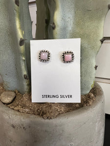 Hada Pink Conch Sterling Silver Earrings