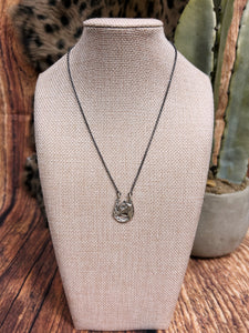 Detailed Horse Shoe Sterling Silver Necklace