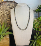 7mm 18" Plated Copper Pearl Necklace