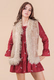 Taylor Suede Boho Vest Faux Fur