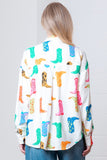 Carley Colorful Boot Printed Button Up