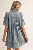 Raelea Short Sleeve Button Up Denim Dress