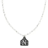 Western Initial Cattle Tag Necklace