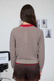 Stripe  Button Down Knit Cardigan