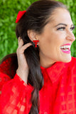 Red and Black Vintage Double T Studs