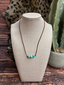 Turquoise Beaded Pearl Necklace