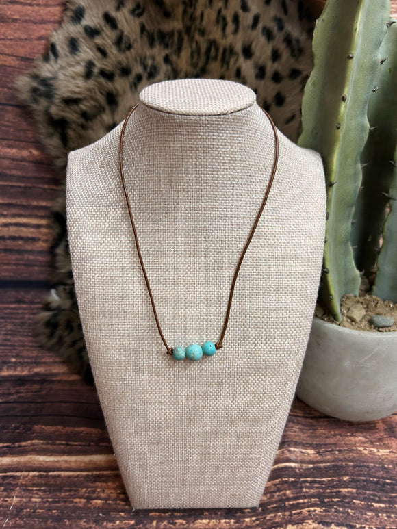 Turquoise Beaded Pearl Necklace