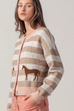 Jacklyn Horse Striped Cardigan