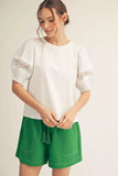 Kylar Lace Accent Sleeves Top