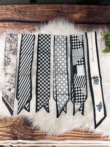 Black Patterned Twilly