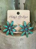 Turquoise Flower Post Earring