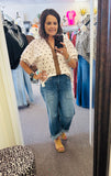 Trin Ruffle Neck Puff Sleeve Top