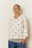 Priscilla Polka Dot Top