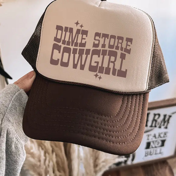 Dimestore Cowgirl Trucker Cap Bwnwht