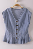 Ellie Pleated Washed Denim Vest