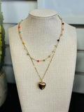 Double Strand Heart Chain Necklace